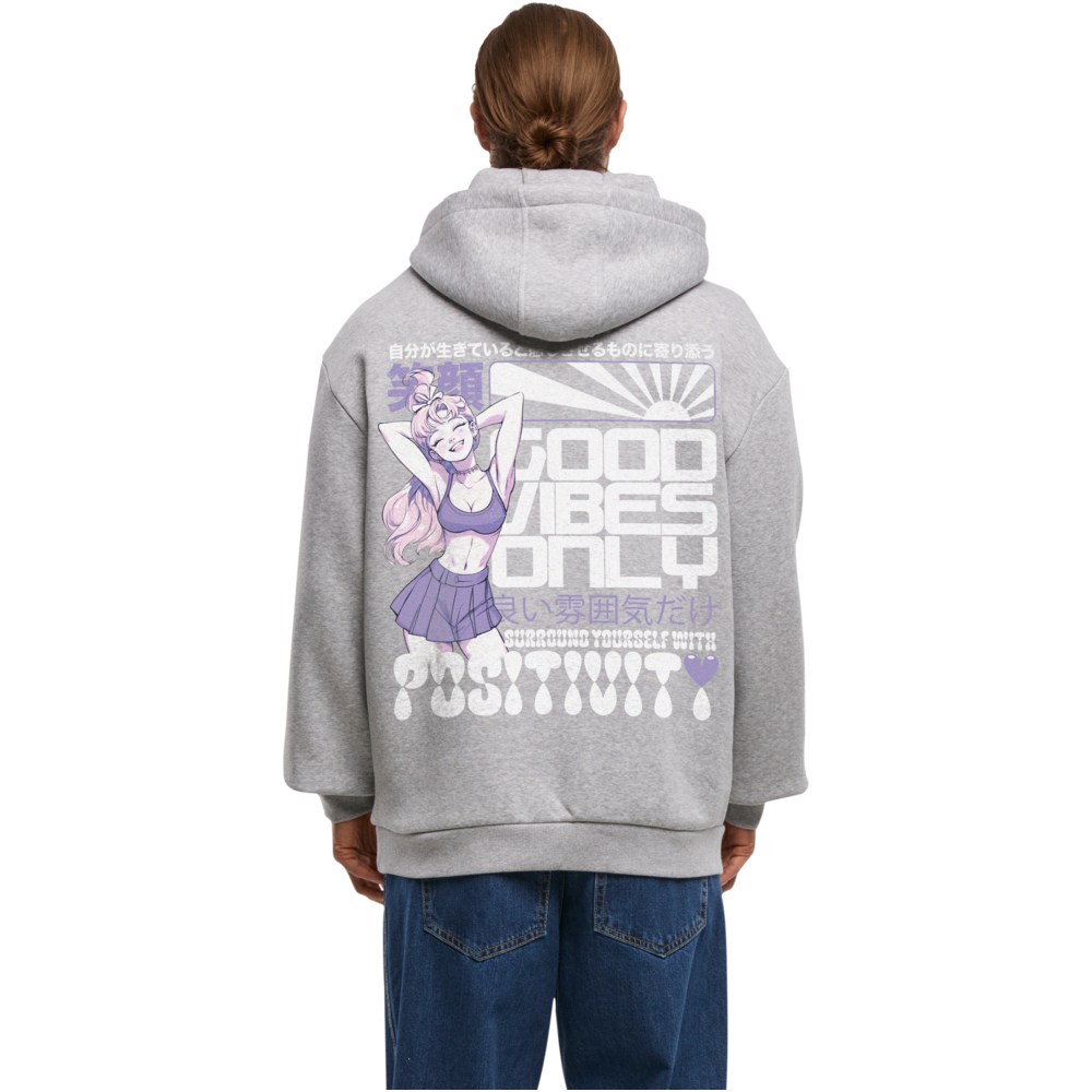 Mister Tee - Manga Girl Fluffy Hoodie - Grey